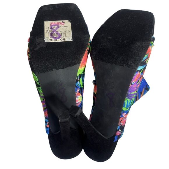 Madrag Ross Floral Print Square Toe Slip On Heel - Picture 7 of 7